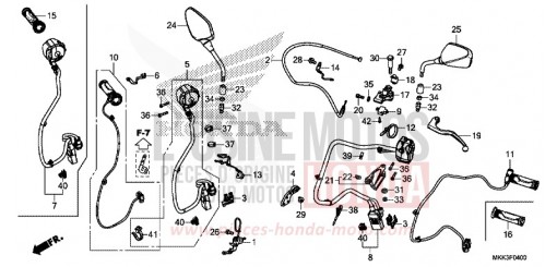 LEVIER DE GUIDON/COMMUTATEUR/CABLE (CRF1000A/A2/AL/AL2) CRF1000AJ de 2018